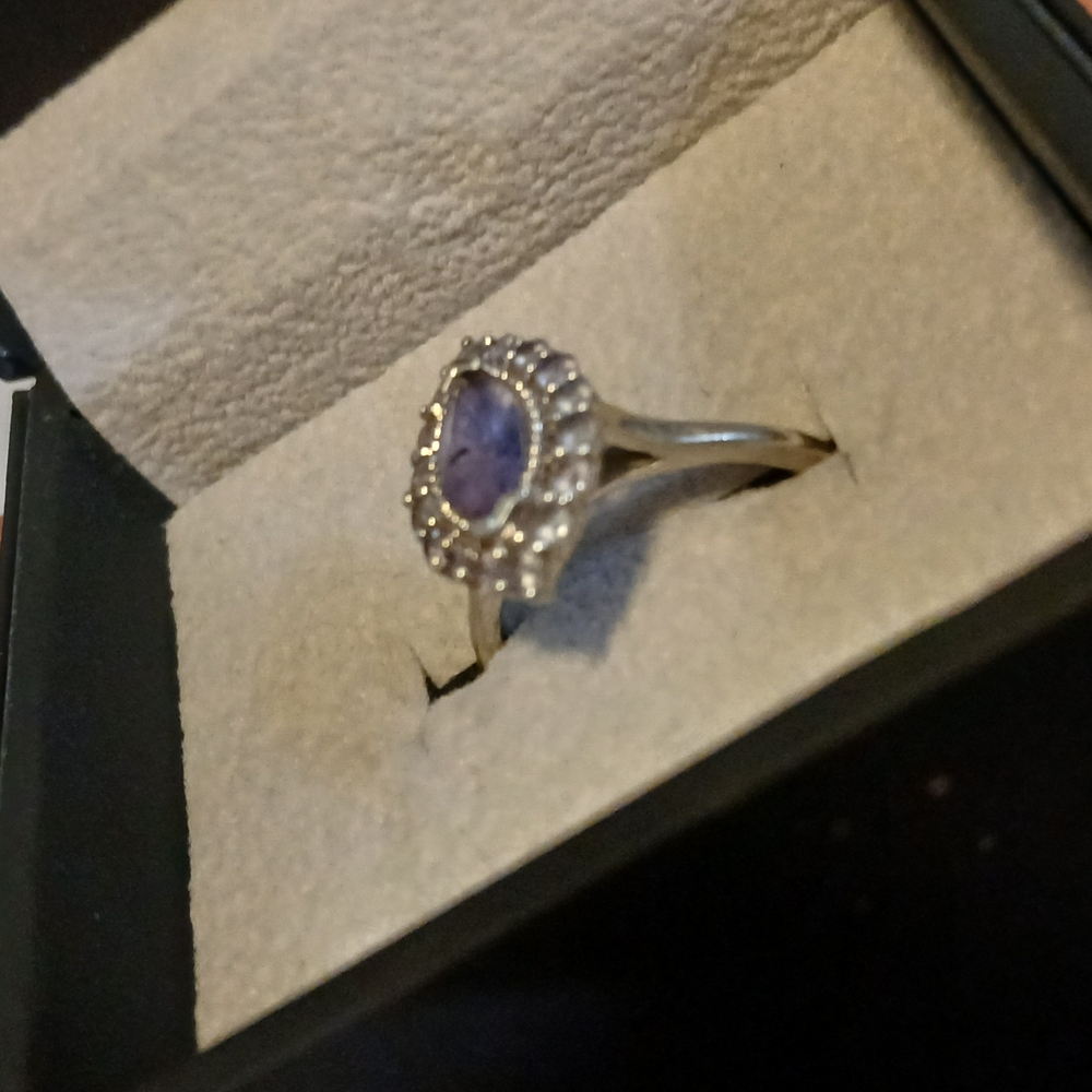 Elegant Silver and Purple Gemstone Ring